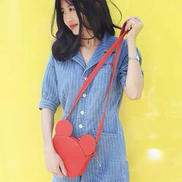 COACH x DISNEY MICKEY MOUSE Ears crossbody Leather Bag Red limited edition - Picture 9 of 9